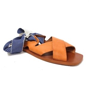 Zara /// Leather Ribbon Strap Sandals